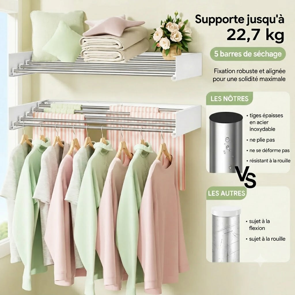 Séchoir à linge pliable et gain de place AirFold