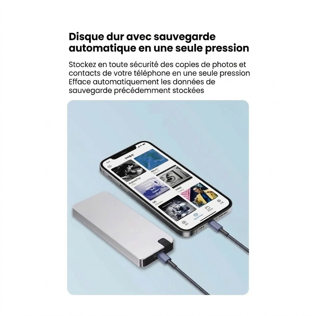 Clé USB 500 Go avec stockage externe rapide