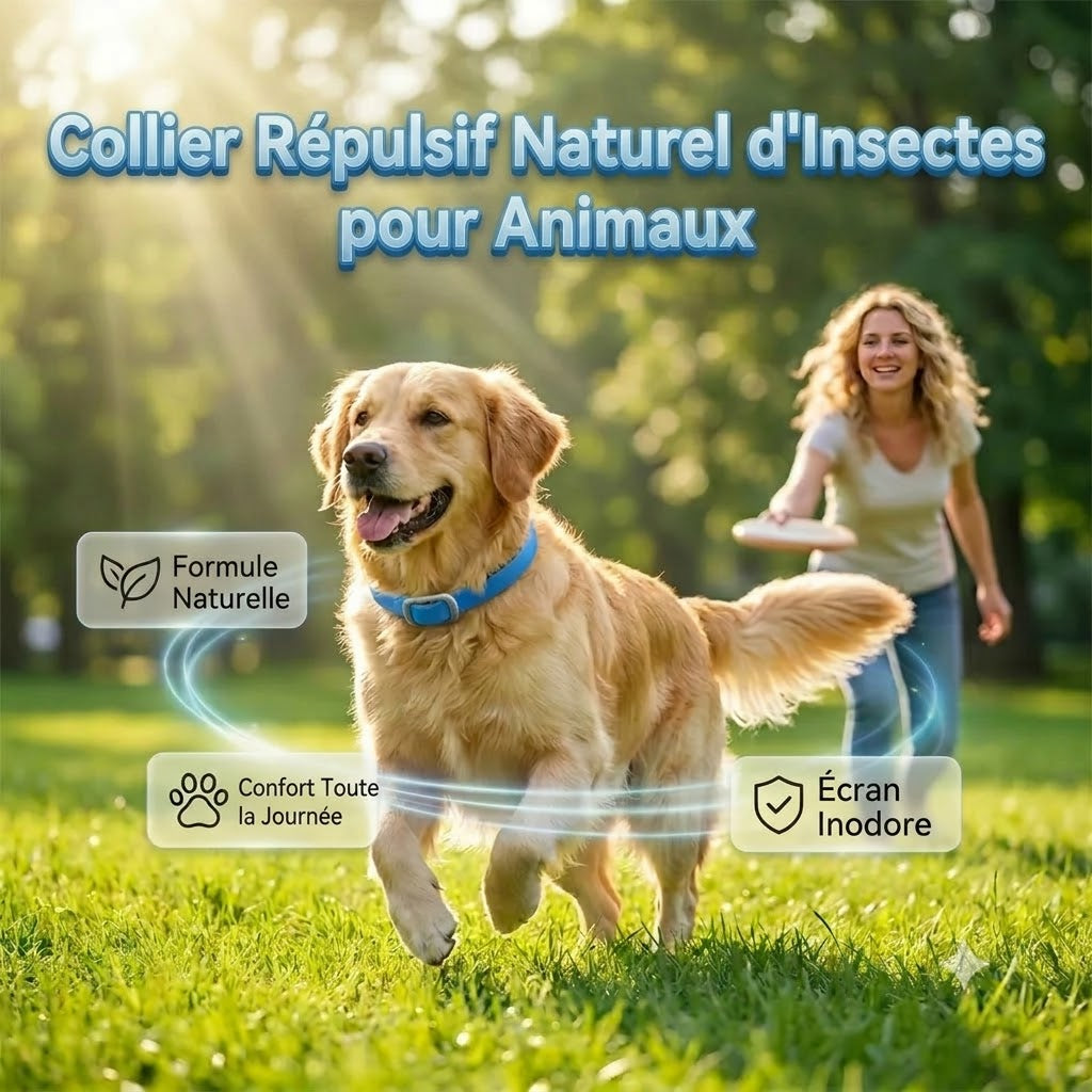 Collier anti-puces et anti-tiques pour animaux de compagnie