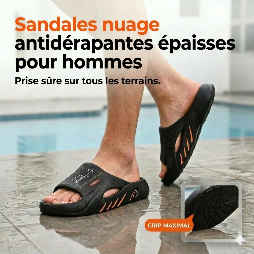 Claquettes nuage pour homme avec semelle épaisse antidérapante