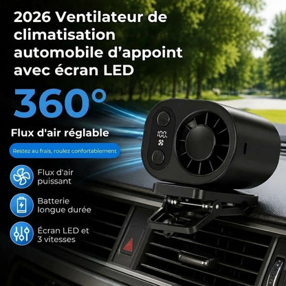 Ventilateur rechargeable pour voiture avec pince