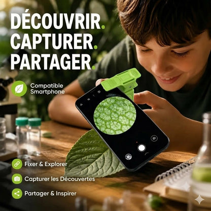 Microscope éducatif portable avec support de téléphone pour enfants