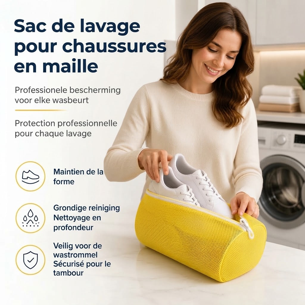 Sac de lavage en maille pour chaussures en machine