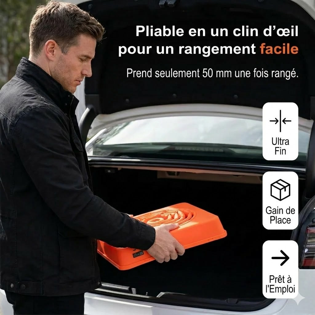 Cône de signalisation pliable et réfléchissant fabriqué en tissu Oxford imperméable de haute qualité