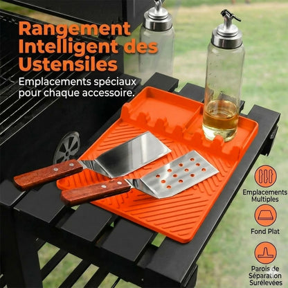 Tapis de cuisson en silicone de haute qualité pour tablette latérale – protège contre la graisse et les éclaboussures