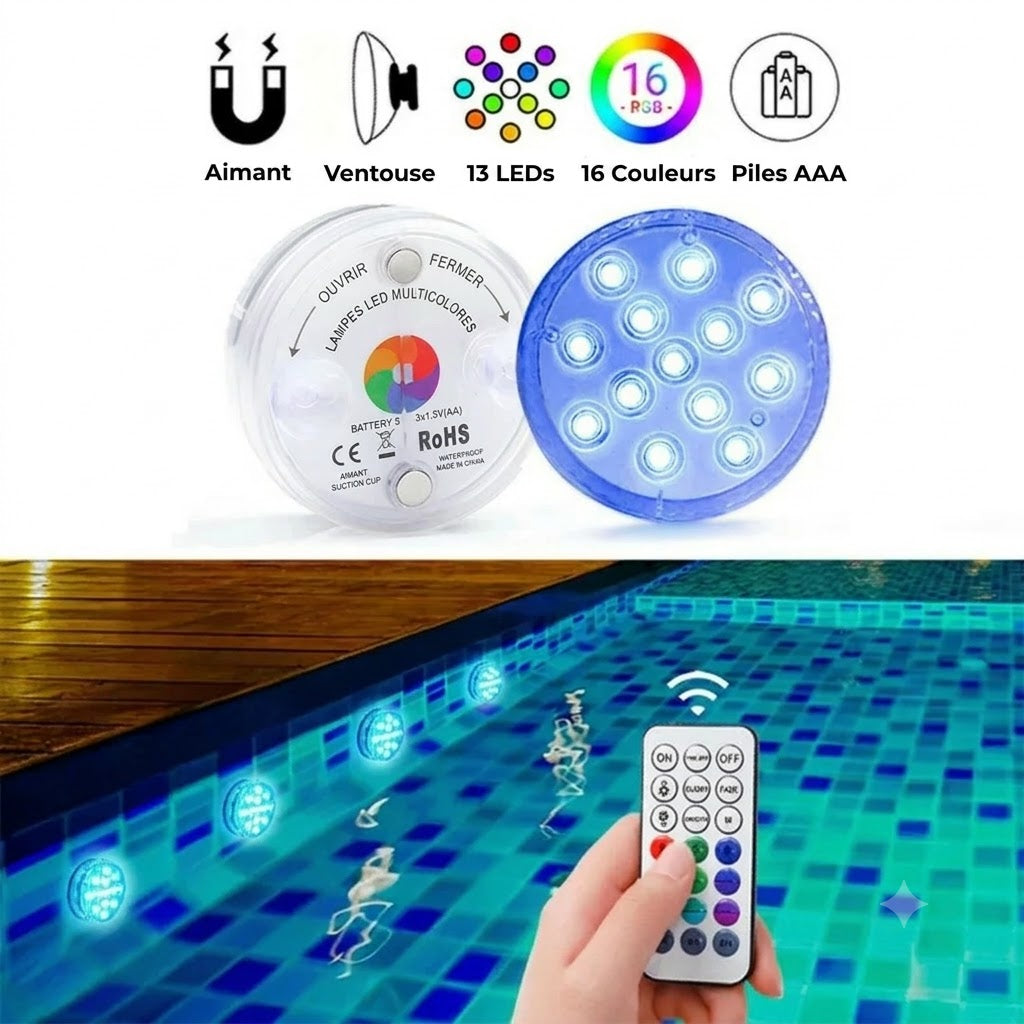 Éclairage RGB étanche pour piscine
