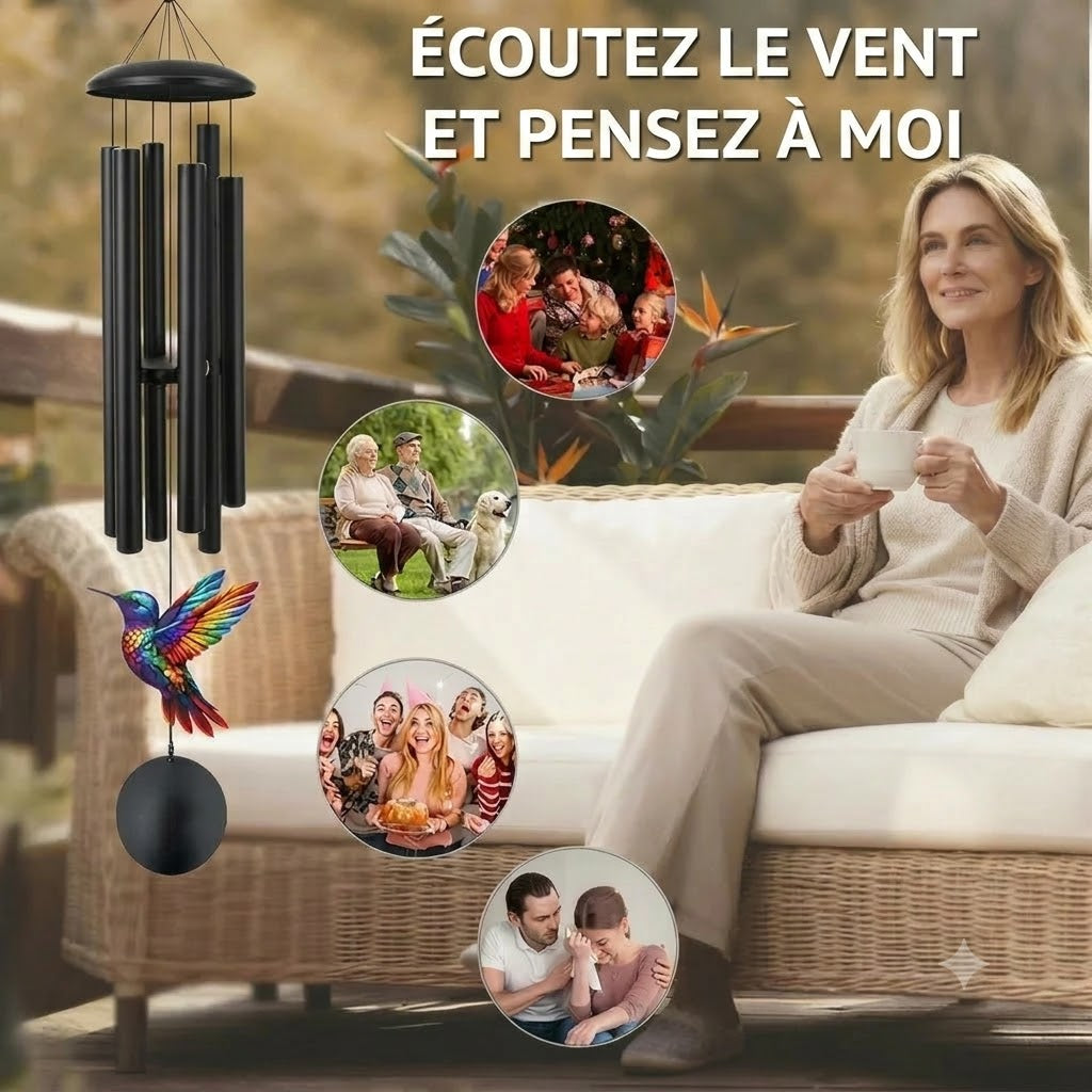 Carillon commémoratif vintage en métal pour le jardin