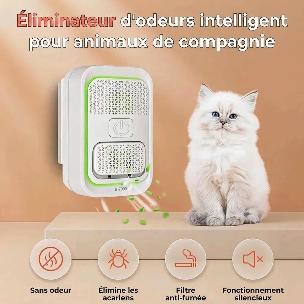 Purificateur d’air ionisant contre les odeurs d’animaux
