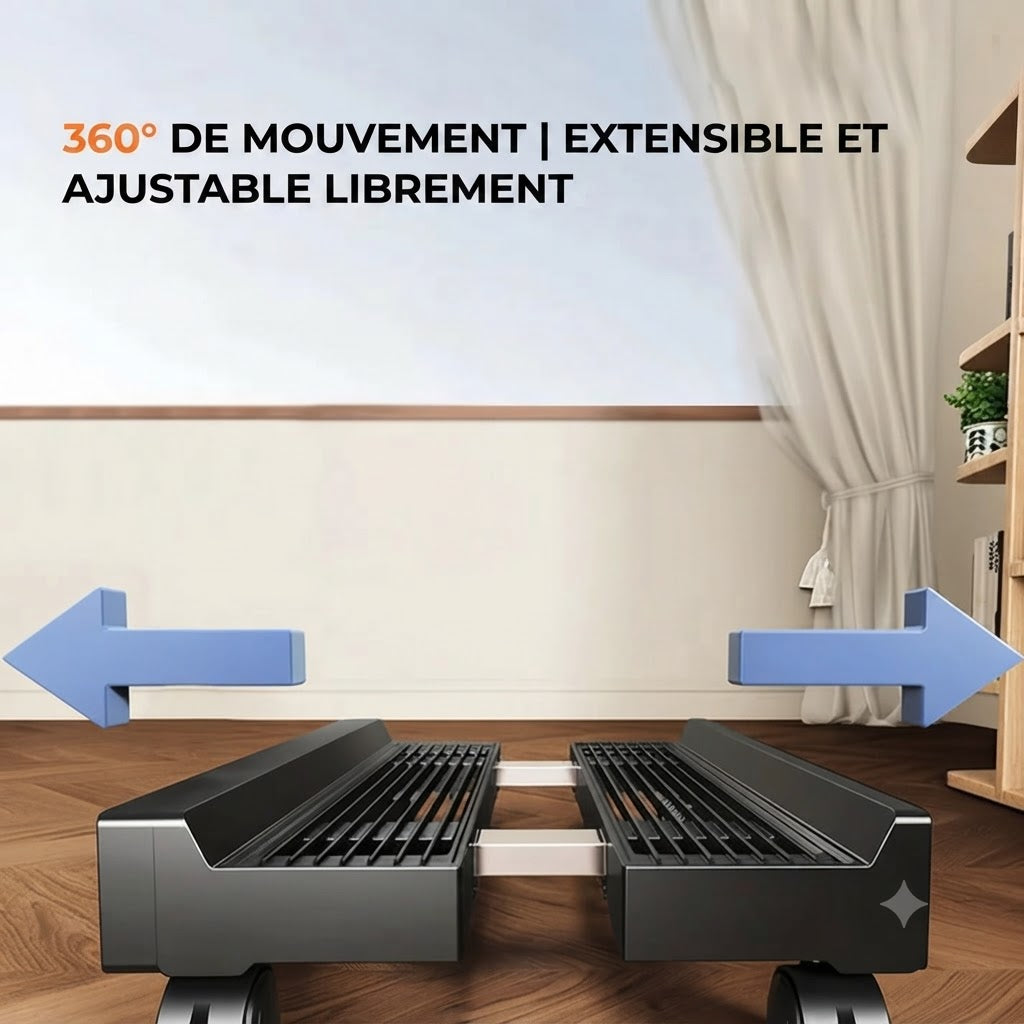 Support d’ordinateur réglable sur roulettes