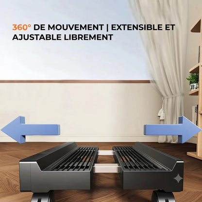 Support d’ordinateur réglable sur roulettes