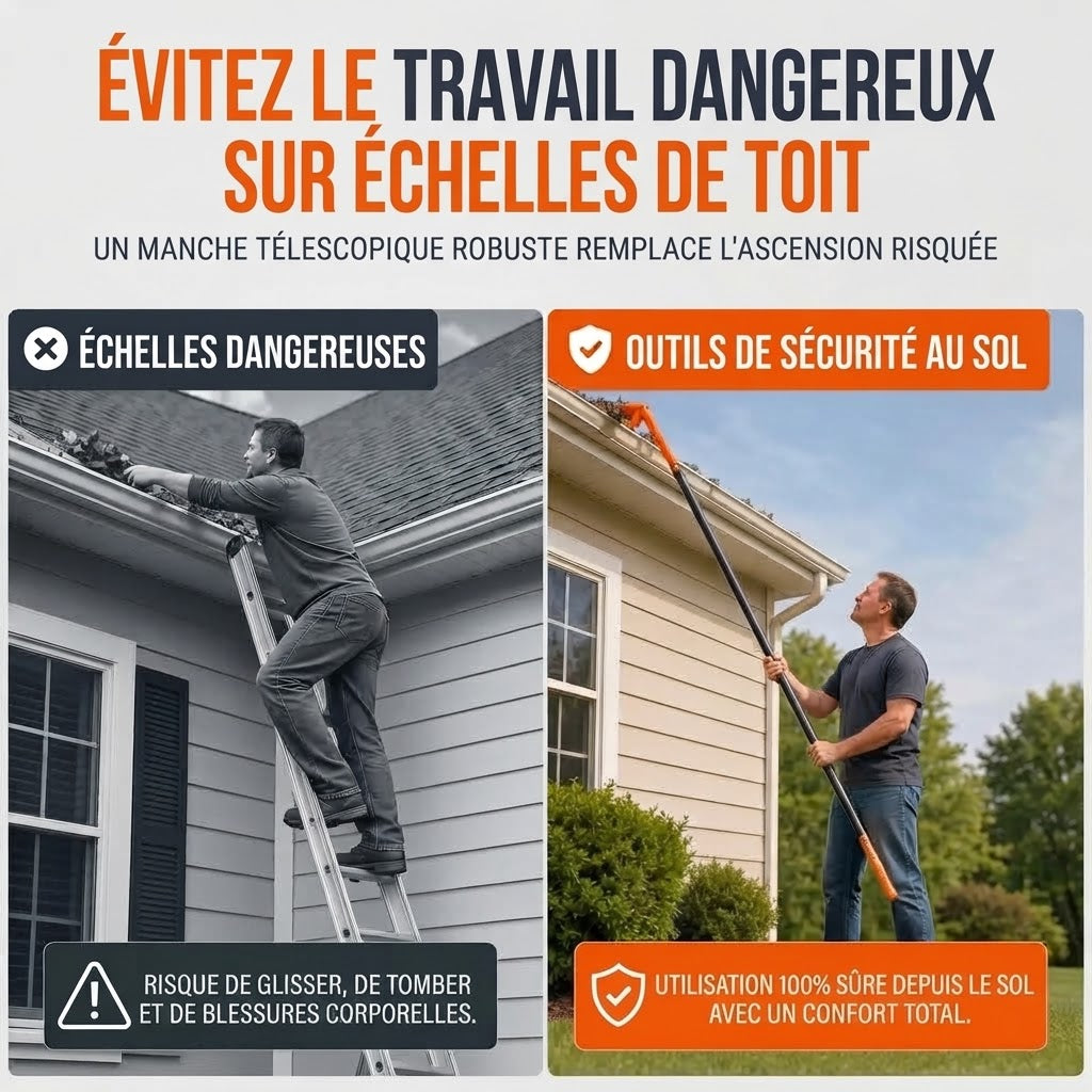Nettoyeur de gouttières ergonomique