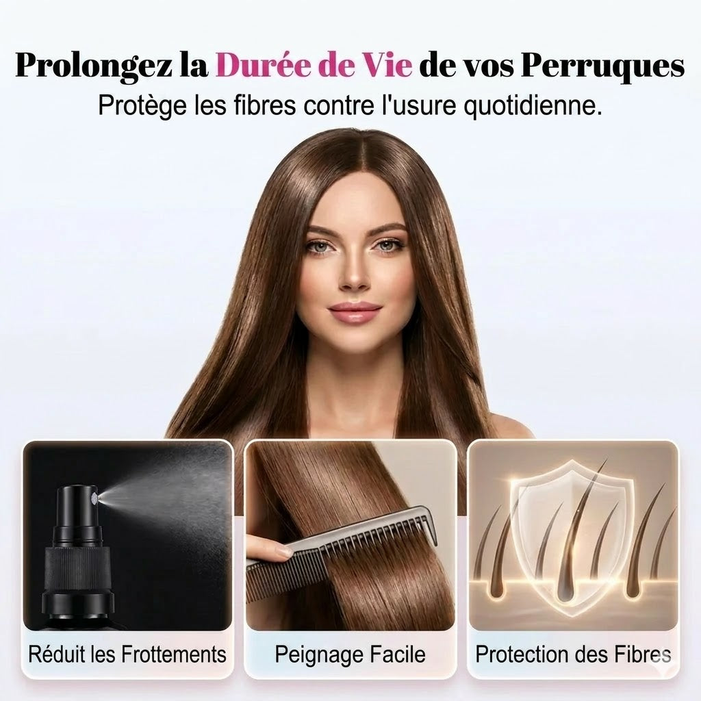 Spray lissant et disciplinant pour perruques