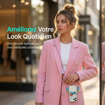 Pince pour téléphone avec motif animal et dragonne