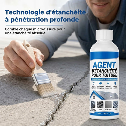 Mastic d’étanchéité transparent et imperméable pour toiture avec pinceau