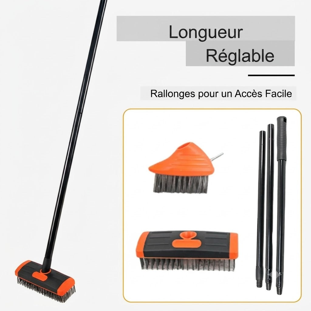 Brosse à joints 3-en-1 pour terrasse et allée
