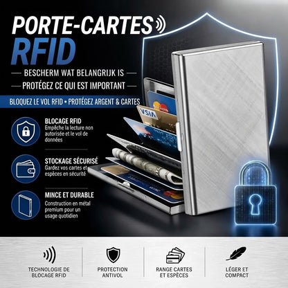 Porte-cartes RFID en acier inoxydable avec 10 compartiments