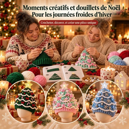Kit de crochet DIY pour bonnet de sapin de Noël