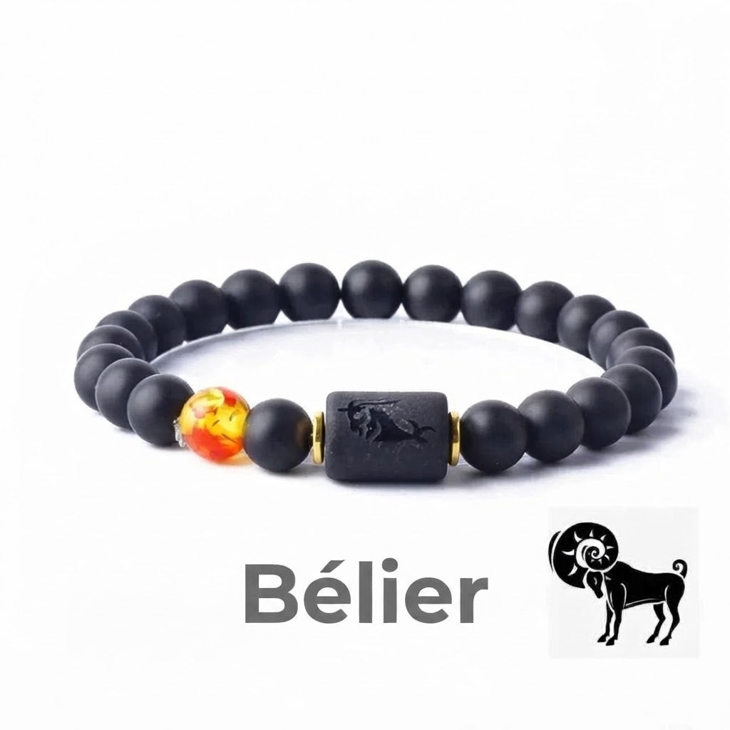 Bracelet en perles avec signe du zodiaque