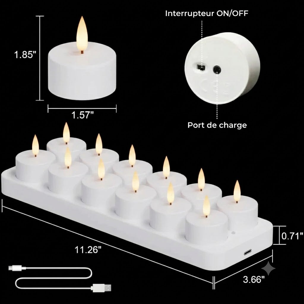 Bougies LED rechargeables