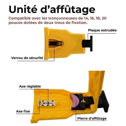 Affûteur de chaîne de tronçonneuse avec 5 pierres à aiguiser