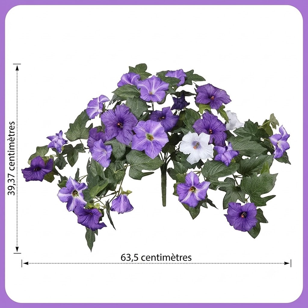 Pétunias artificiels, lot de 2 – Toujours magnifiquement fleuris