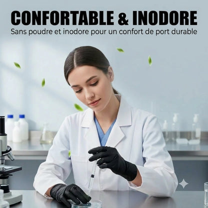 Gants en nitrile non poudrés – lot de 100