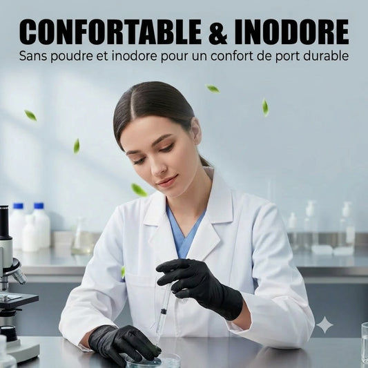 Gants en nitrile non poudrés – lot de 100