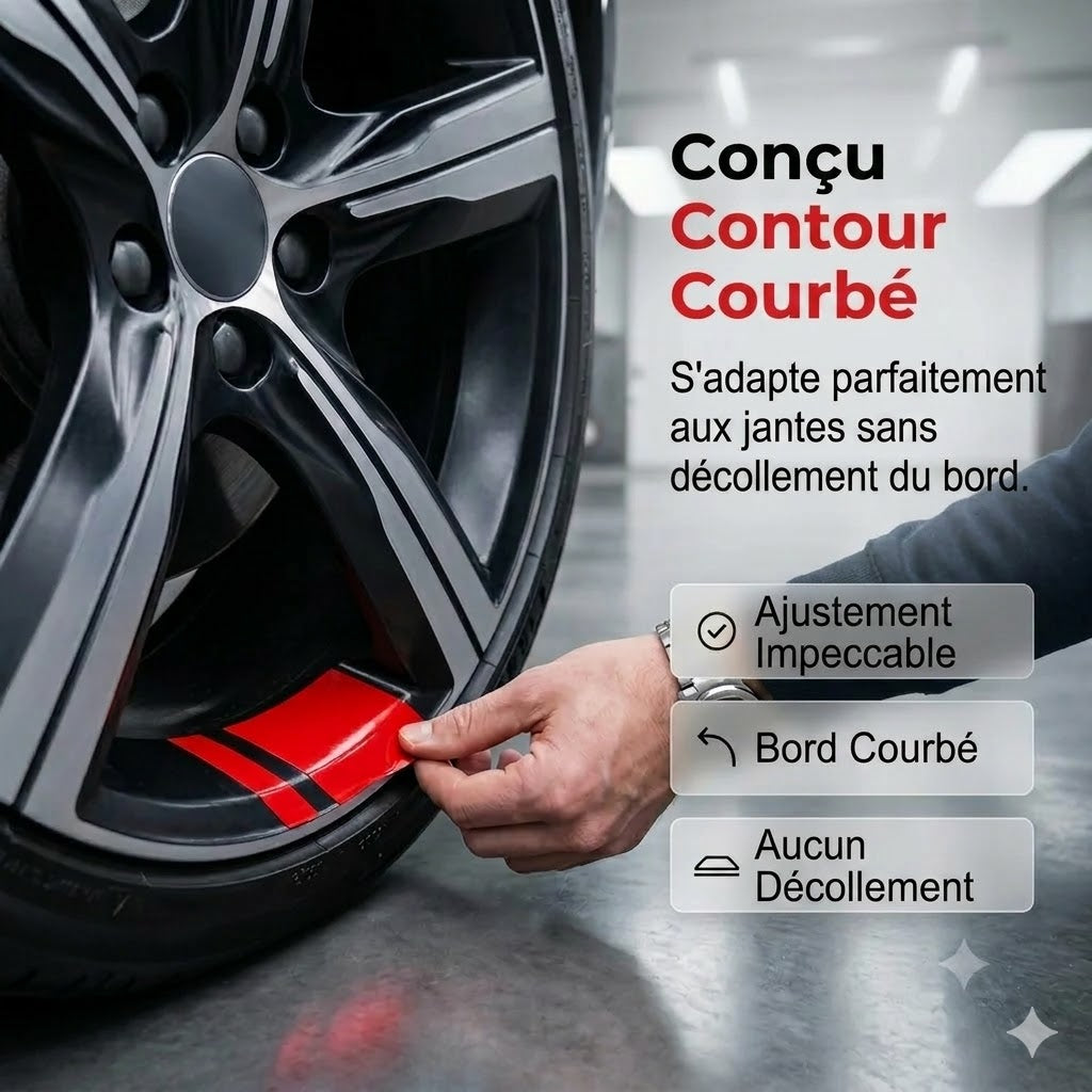 Liserets de jante réfléchissants pour roues de voiture