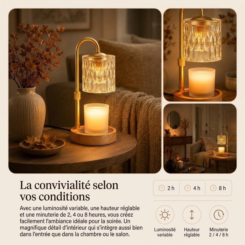Lampe chauffe bougie sans flamme nue