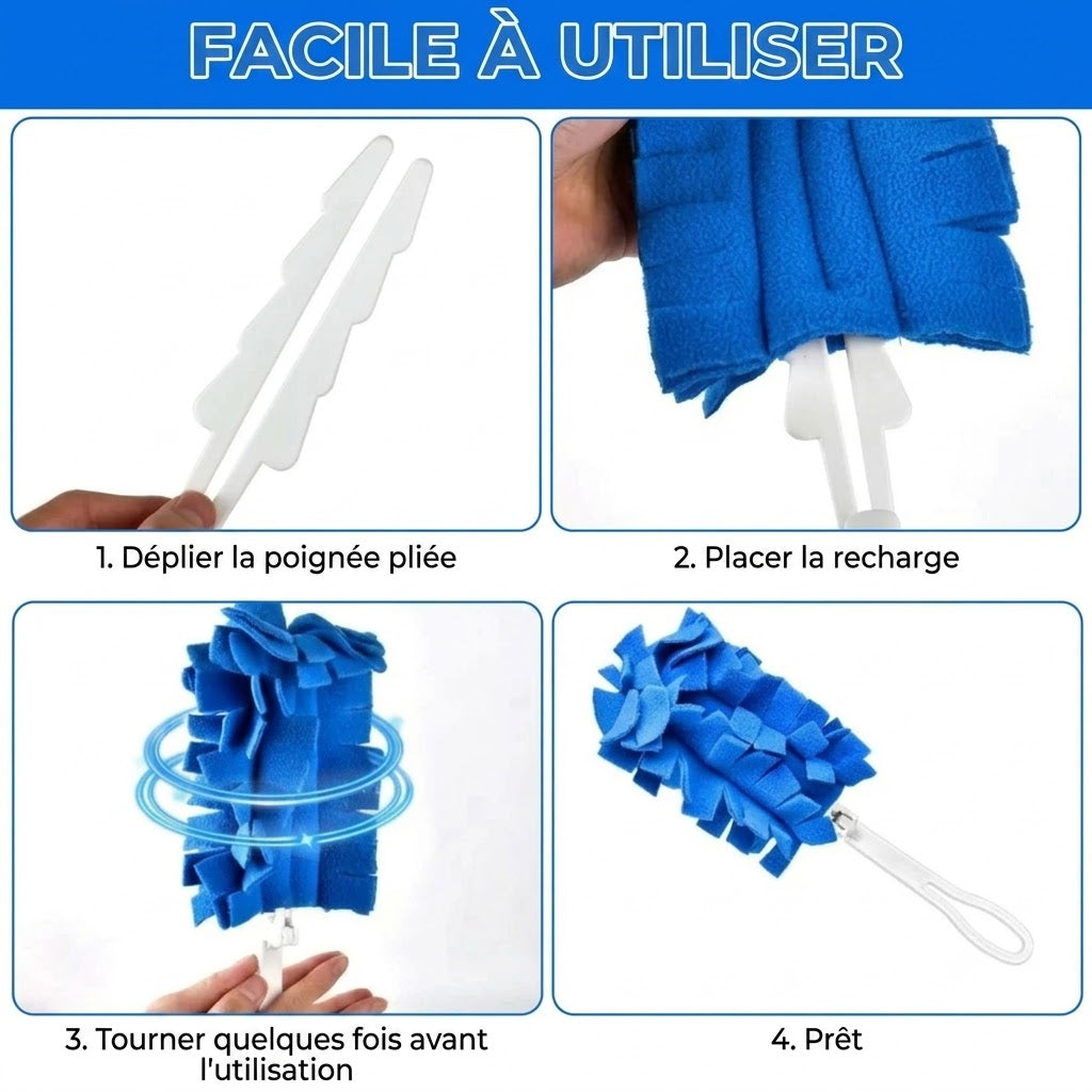 Lot de chiffons à poussière réutilisables en polaire