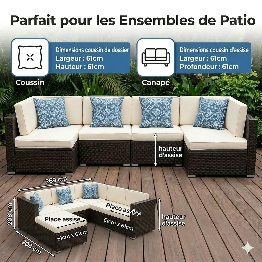 Housse de coussin pour canapé de jardin