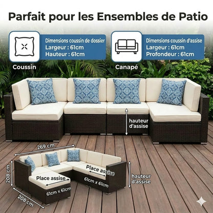 Housse de coussin pour canapé de jardin