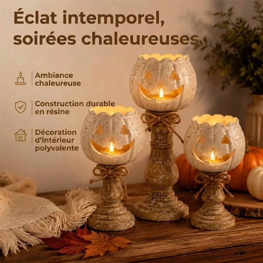 Bougeoir citrouille pour Halloween
