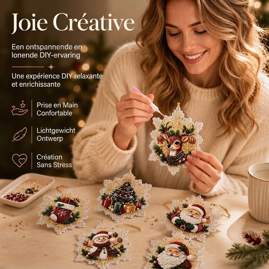 Kit créatif DIY de boules de Noël avec perles et acrylique