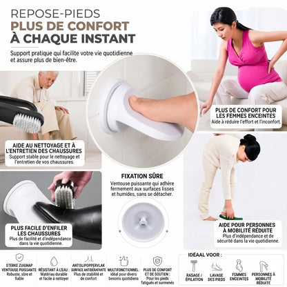 Repose-pied de douche avec fixation à ventouse