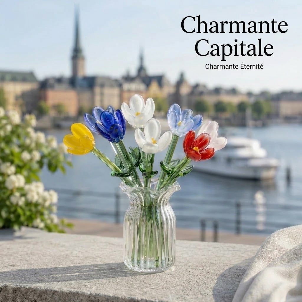 Ljuva Evighet mini-vases en verre faits main avec fleurs