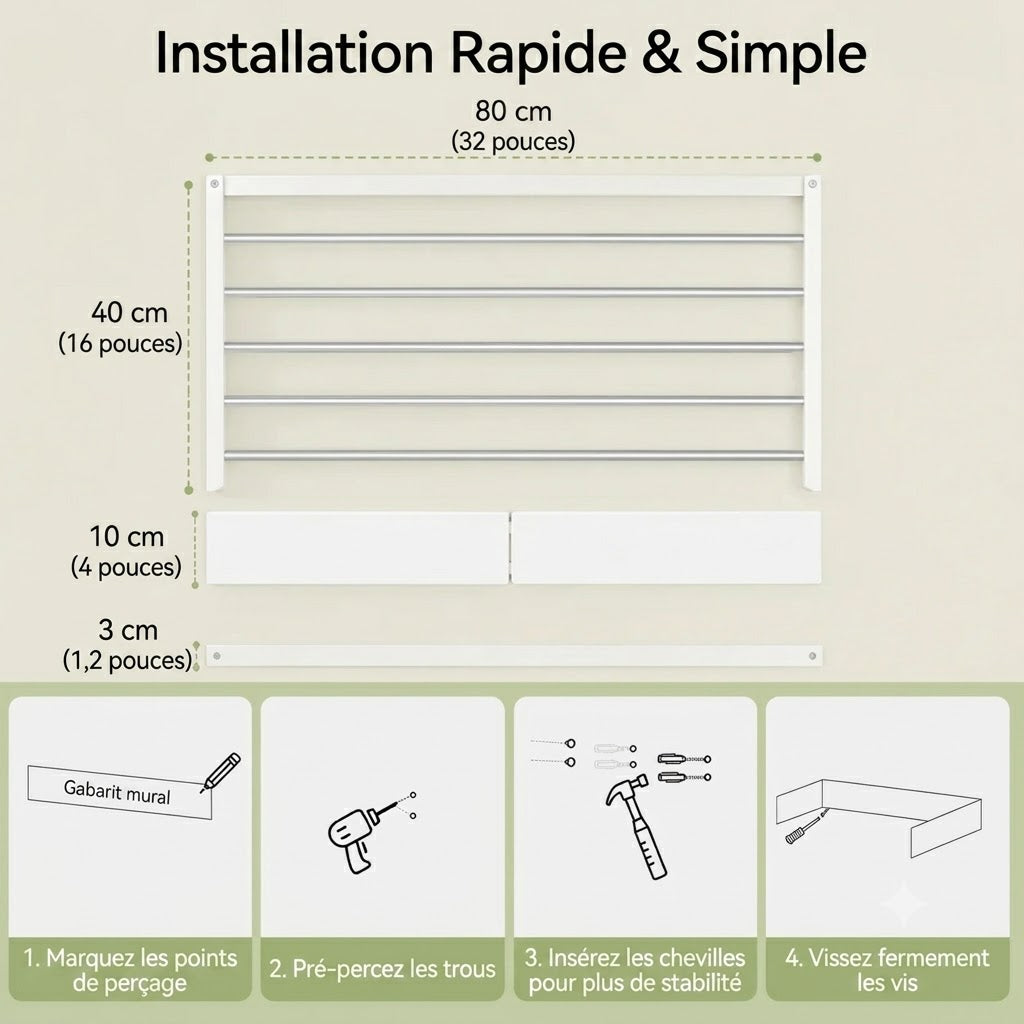 Séchoir à linge pliable et gain de place AirFold