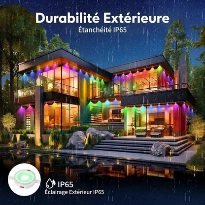 Guirlande lumineuse RGB intelligente pour extérieur avec contrôle par application
