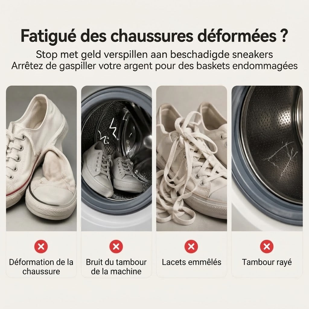 Sac de lavage en maille pour chaussures en machine