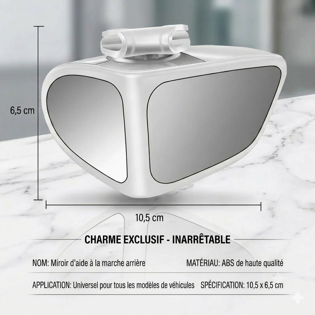 Rétroviseur double lentille avec vue d'angle mort réglable à 360°
