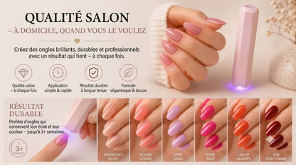 SalonPen coffret de stylos gel 3-en-1 avec lampe LED UV, 6 pièces