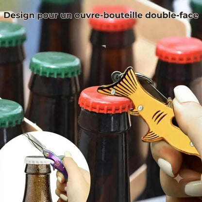 Porte-clés multitool 3 en 1 en forme de requin