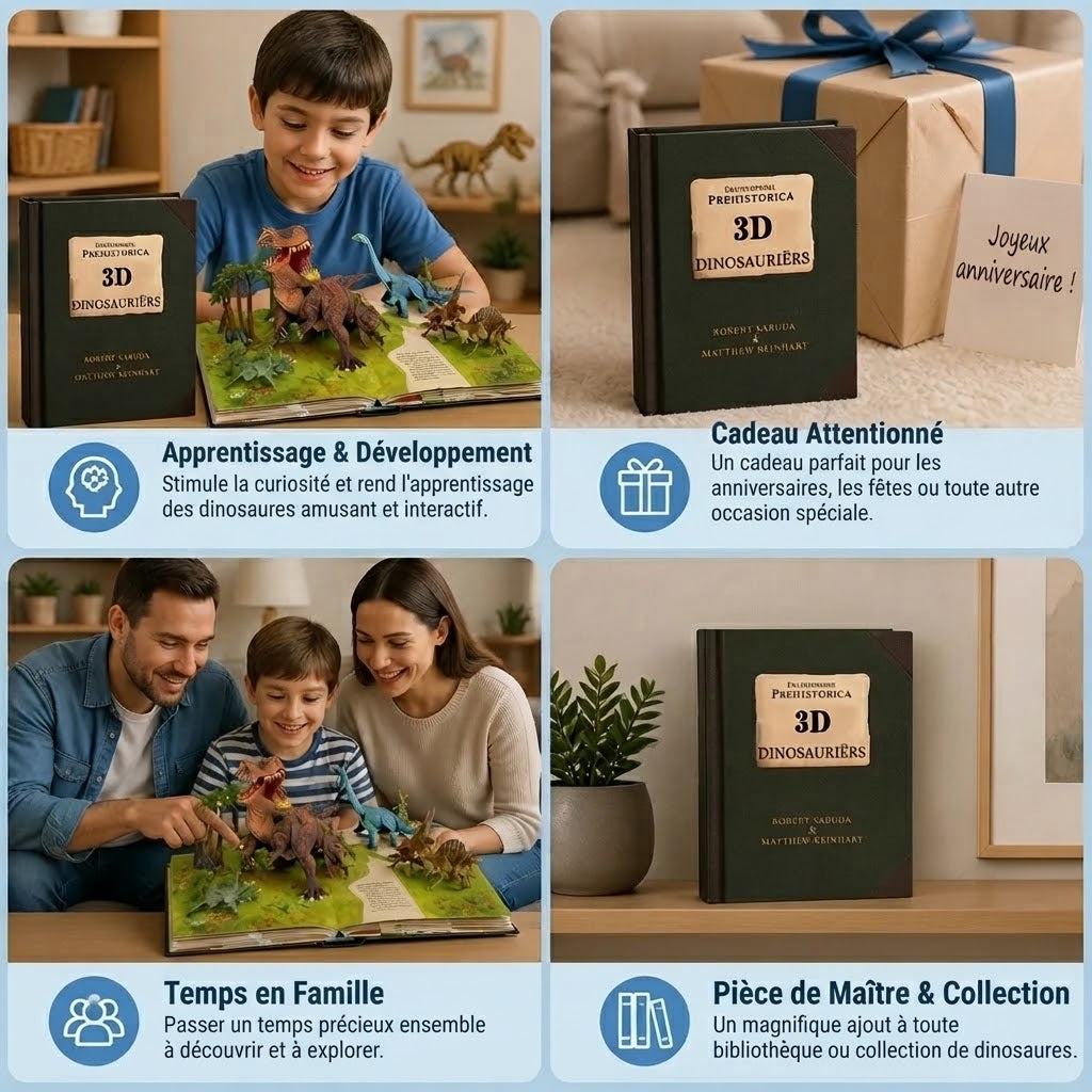 Livre pop-up interactif 3D sur les dinosaures