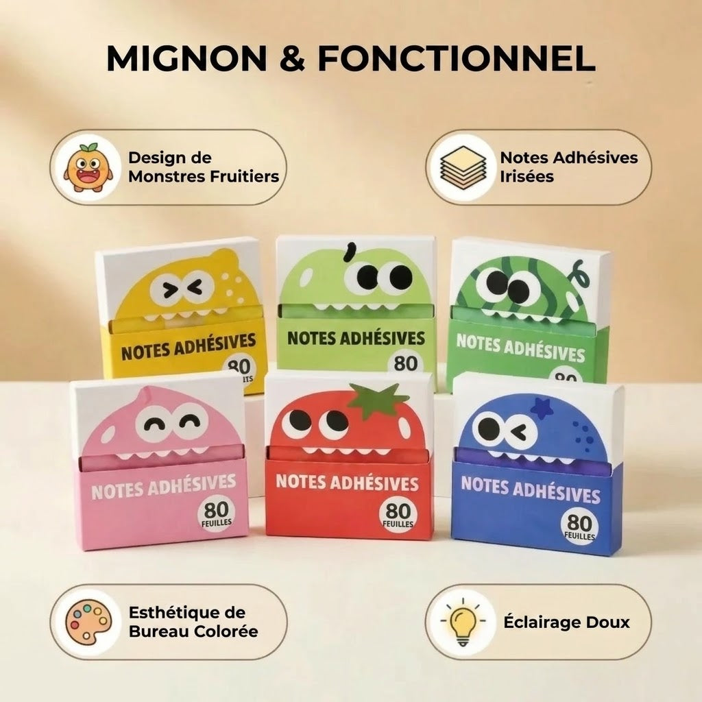 Notes adhésives pop-up Fruitmonster 80 feuilles