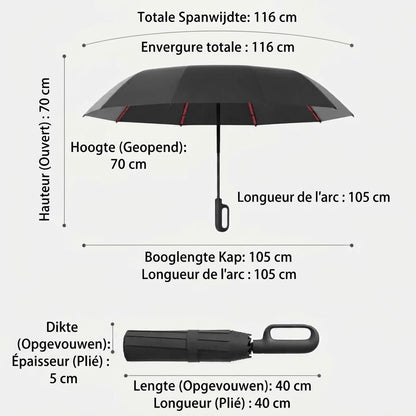 Parapluie tempête automatique avec protection UV