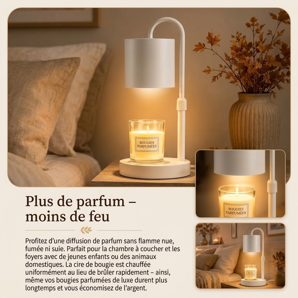 Lampe chauffe bougie sans flamme nue