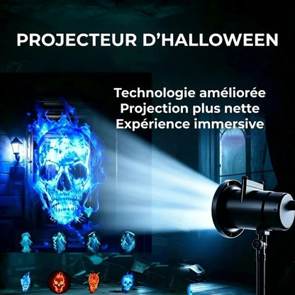 Projecteur Halloween avec 10 motifs de projection HD