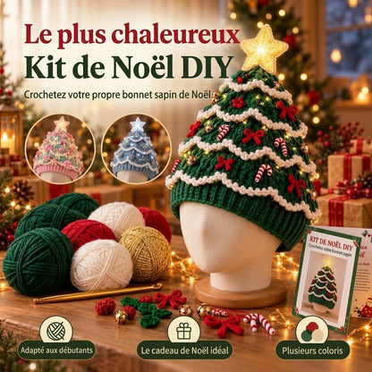 Kit de crochet DIY pour bonnet de sapin de Noël
