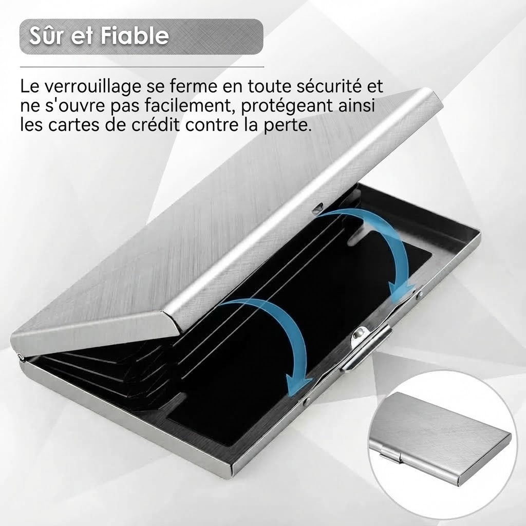 Porte-cartes RFID en acier inoxydable avec 10 compartiments