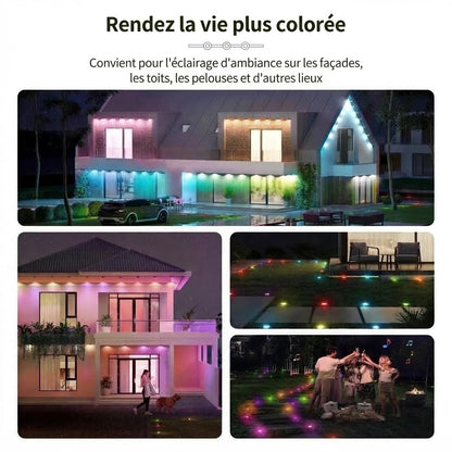 Guirlande lumineuse RGB intelligente pour extérieur avec contrôle par application